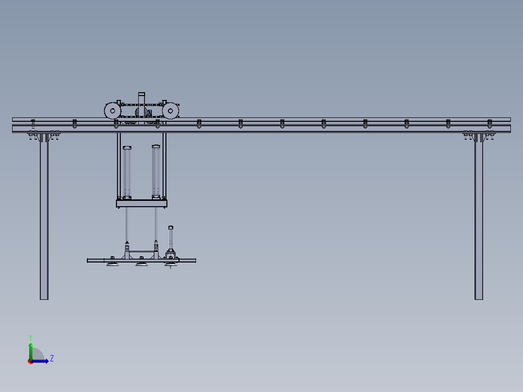 吸附式桁架机械手左视图
