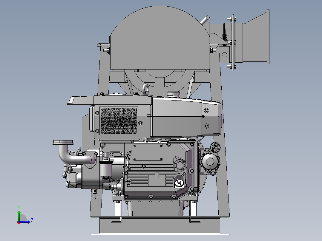 破碎机、切碎机左视图