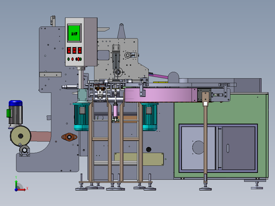 E21-纸巾纸手帕纸包装机_堆叠码垛集合包装机前视图