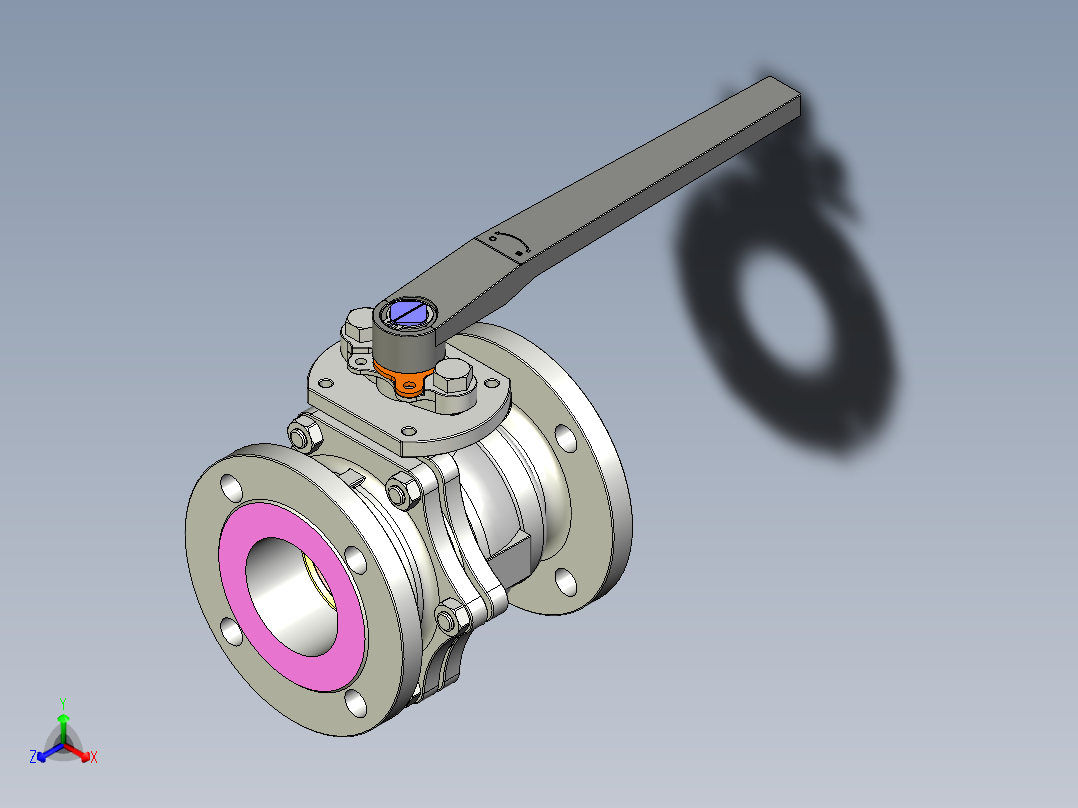管道手动球阀-水管开关阀-手动阀门User Library-md52c150dn80-1主视图