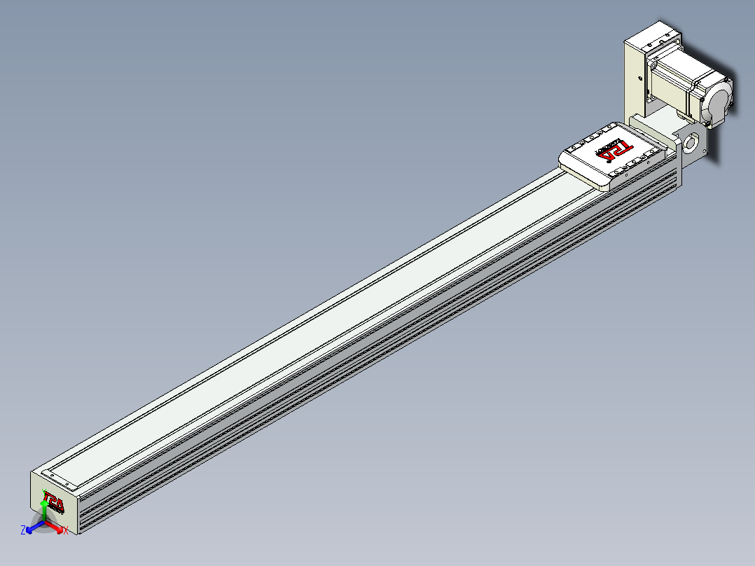 同步带全封闭直线模组TPA-HCB-85D-90-L900-RU-Y-P20-N3正等轴测图