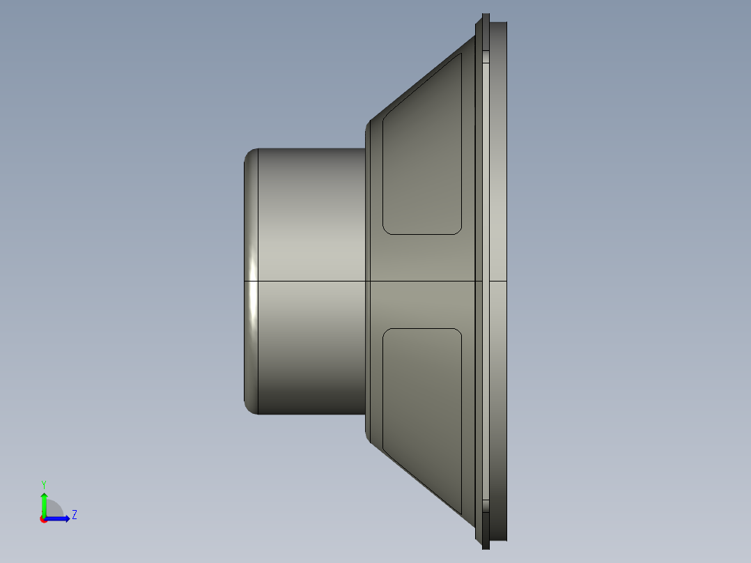 60毫米x 60mm毫米喇叭左视图