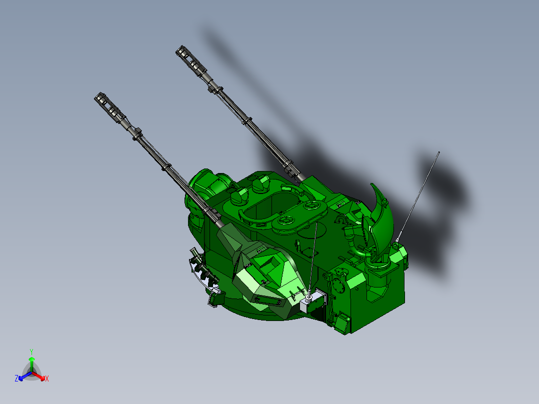 自行高炮炮塔主视图
