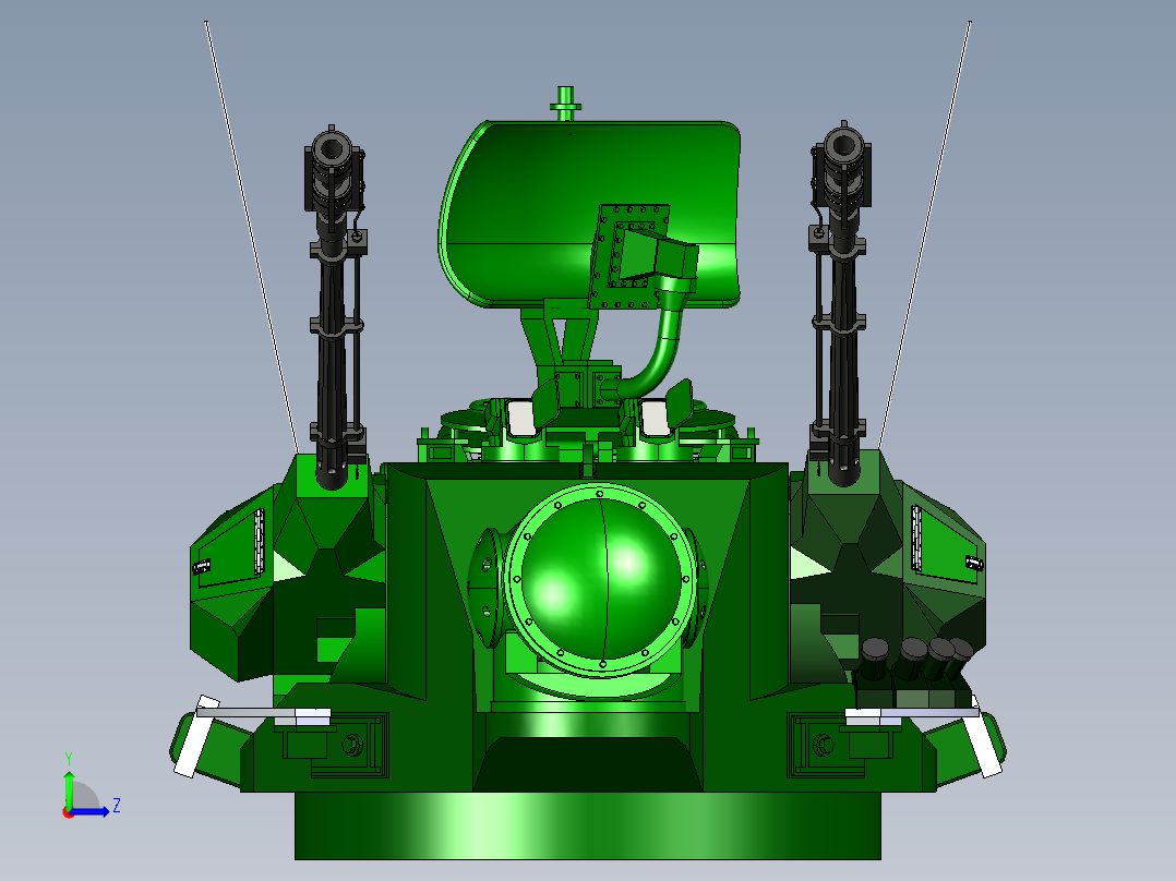 自行高炮炮塔左视图
