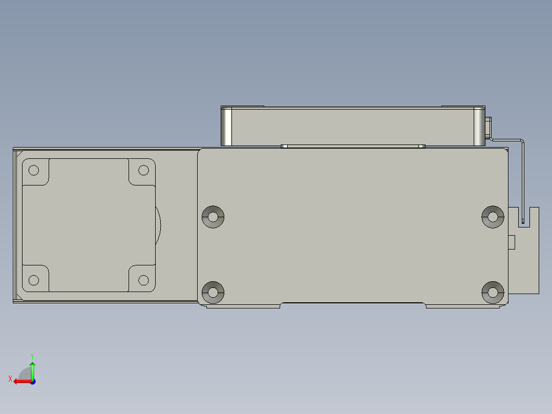 直线模组LHC14-S100-L设计图纸后视图