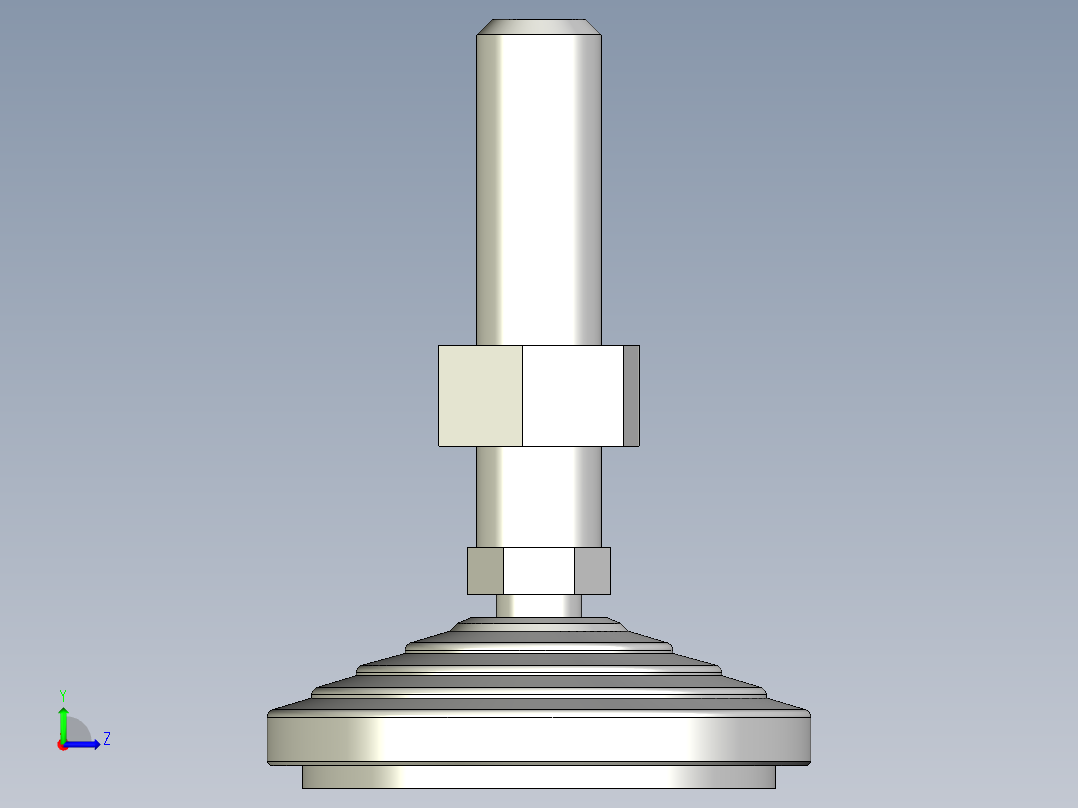 水平調整腳座(SUS製)LVA70-SUS-3D多系列多零件图纸模型左视图