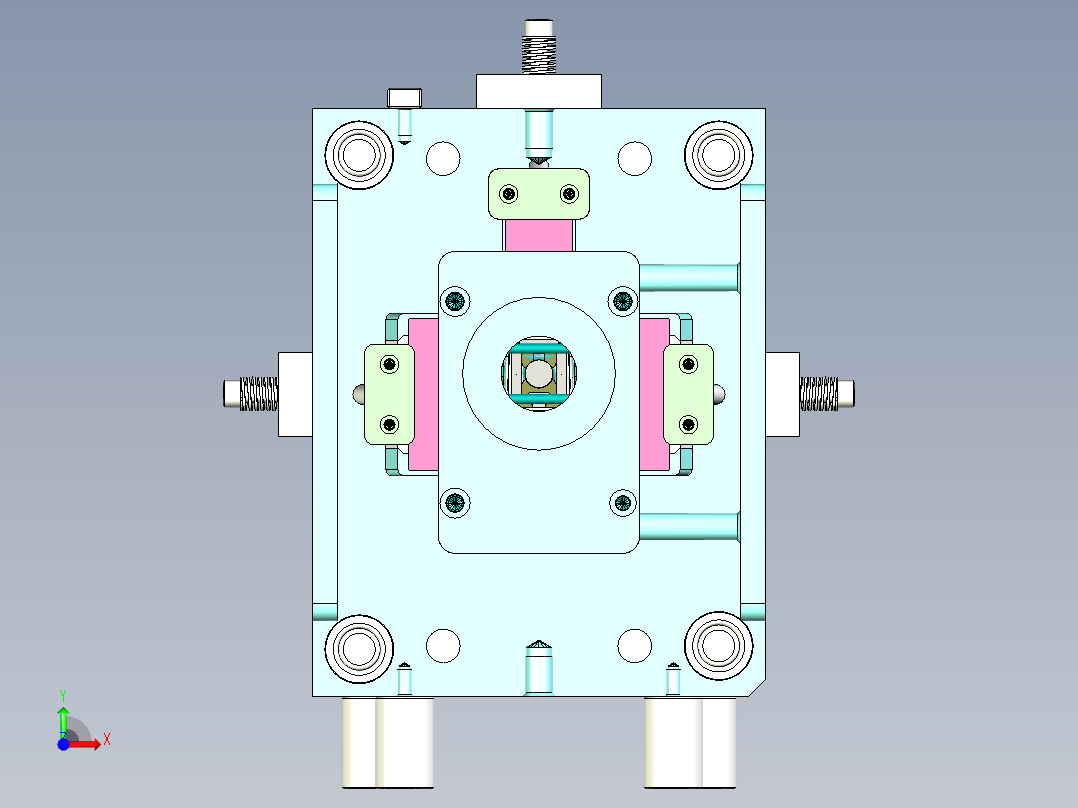 手机面壳锌合金压铸模具前视图