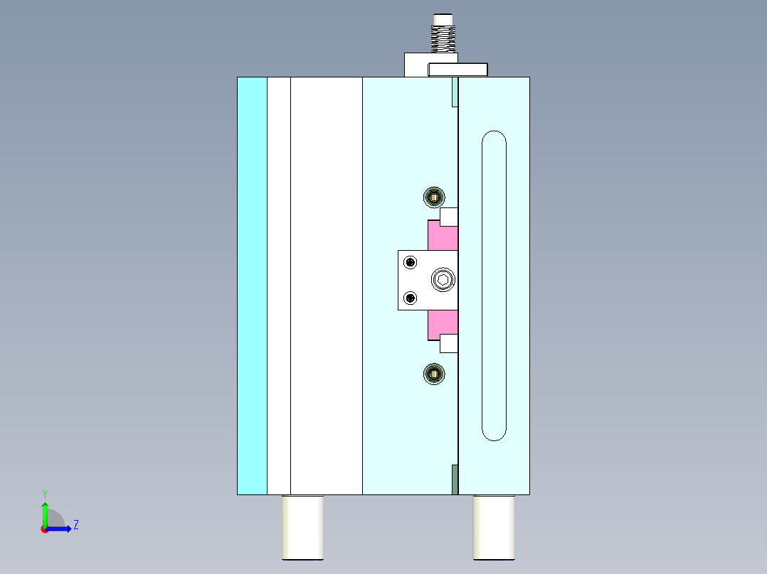 手机面壳锌合金压铸模具左视图
