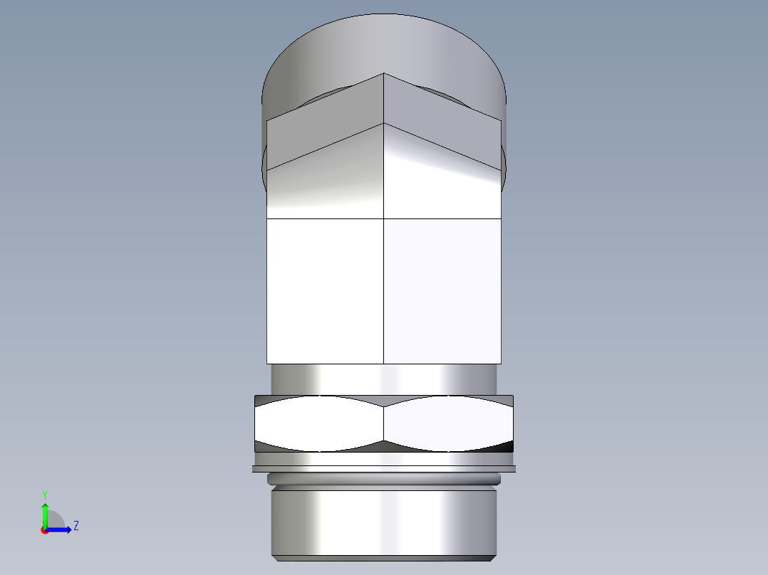 卡套式工业通用硬管接头EO_Adjustable_locknut_45_deg_elbow_VEE38SMOROMDCF左视图