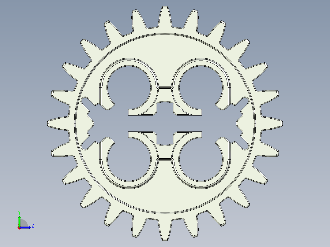 x187 OldGray Technic Gear 24 Tooth with Three Axleholes.STEP左视图