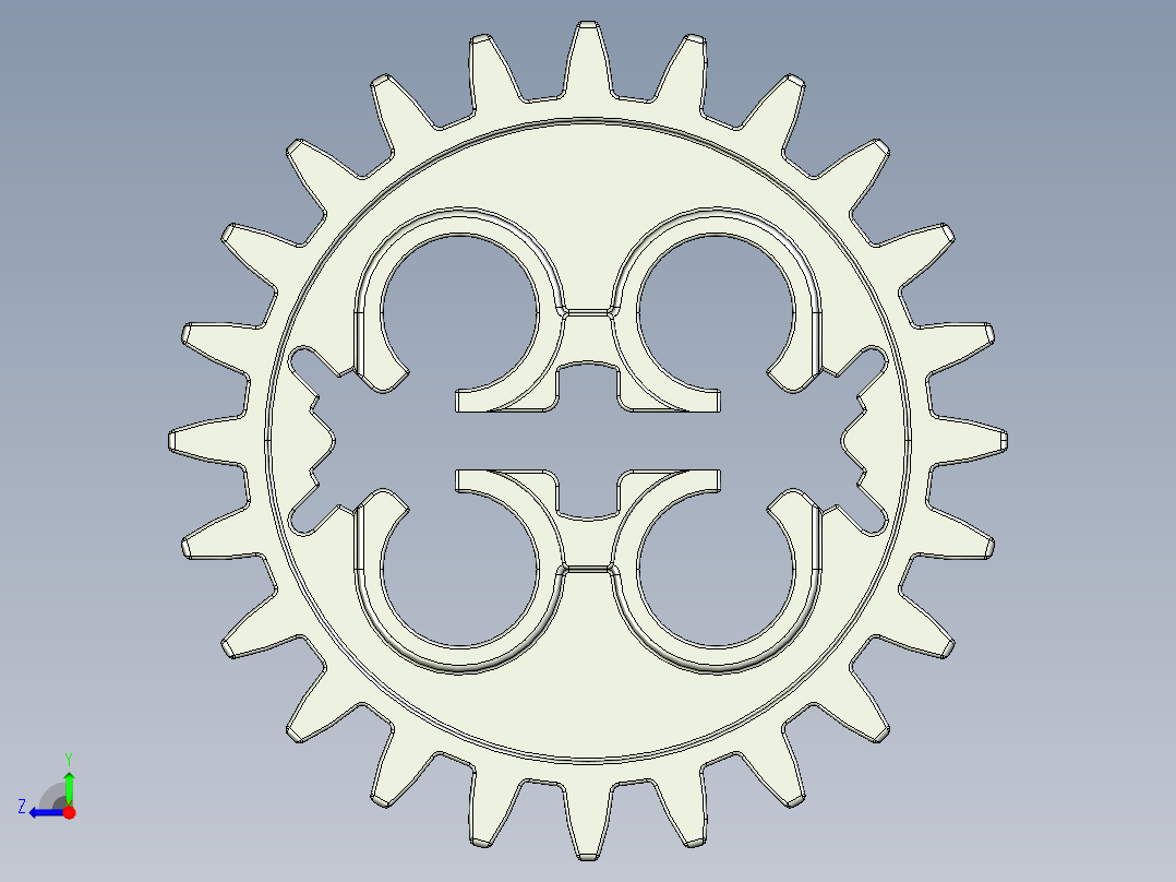 x187 OldGray Technic Gear 24 Tooth with Three Axleholes.STEP右视图