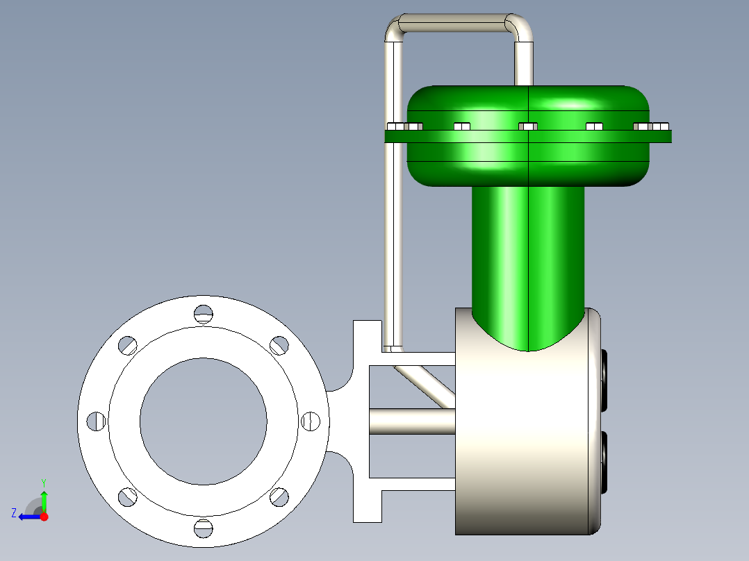 阀门模型fisher-v200-6_in右视图