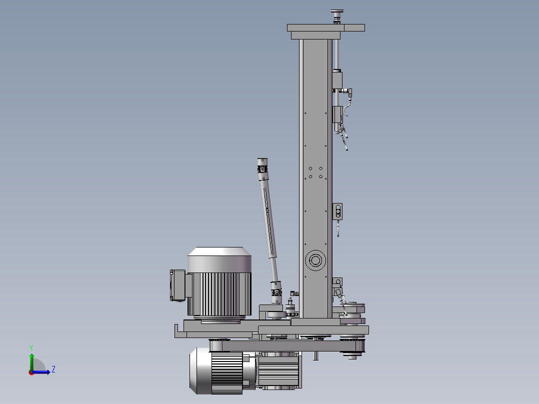 链条传动滚珠丝杠升降机左视图