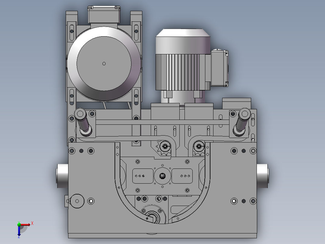链条传动滚珠丝杠升降机俯视图