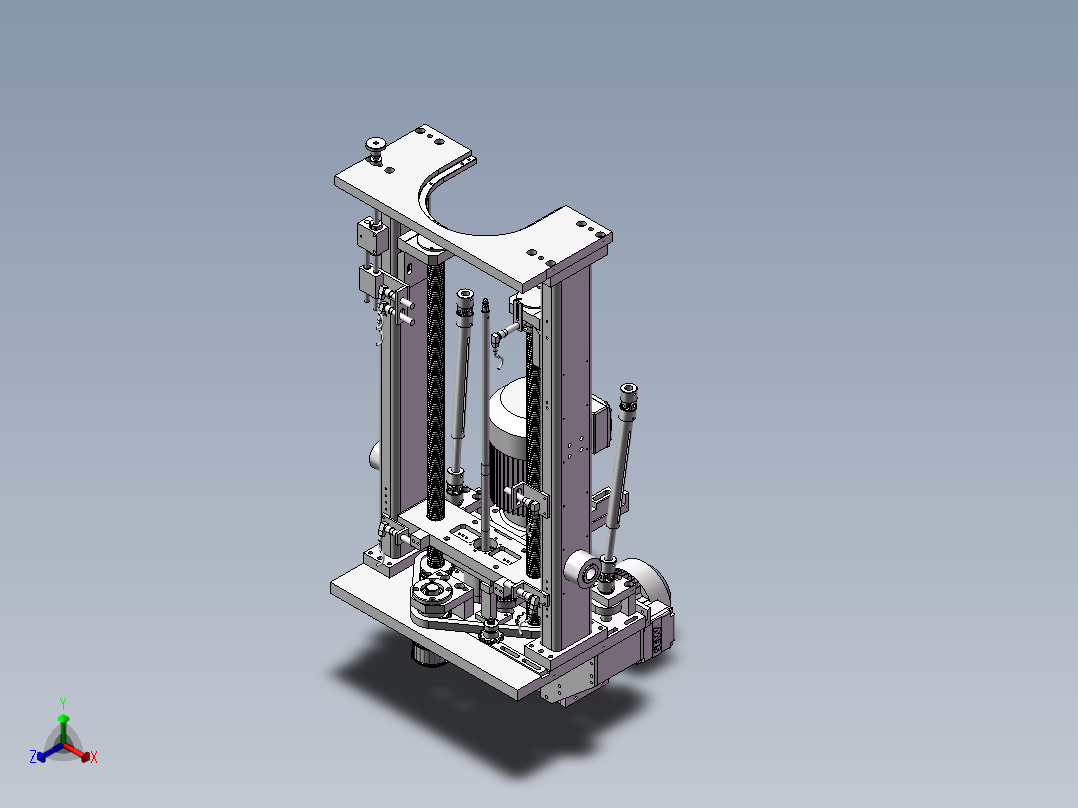 链条传动滚珠丝杠升降机正等轴测图