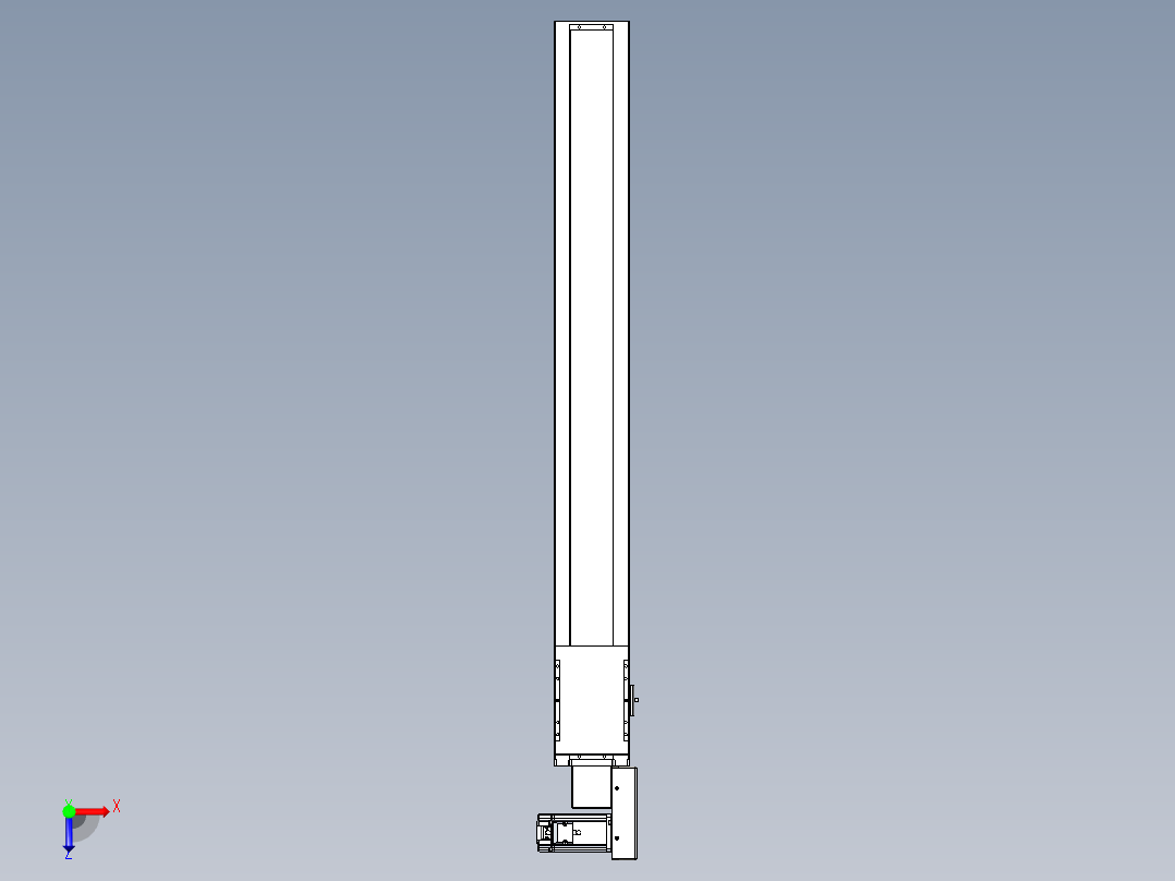 同步带全封闭直线模组TPA-HCB-120D-90-L950-MR-Y-P40-N3俯视图