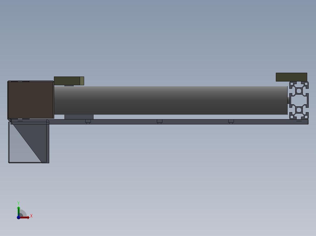 1.243米0.5米滚筒输送机构前视图