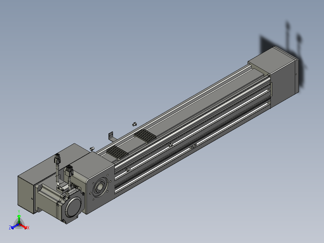 威洛博直线电机模组EB8-L100-S350-BR-P75-MS3正等轴测图