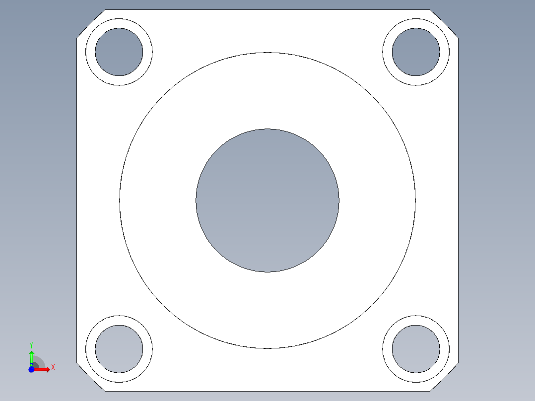 軸承座(凸緣型)BSRN-3D多系列多零件图纸模型前视图