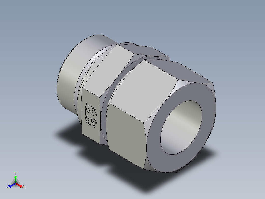 卡套式工业通用硬管接头EO_Male_Stud_connector_GE30SREDCF主视图