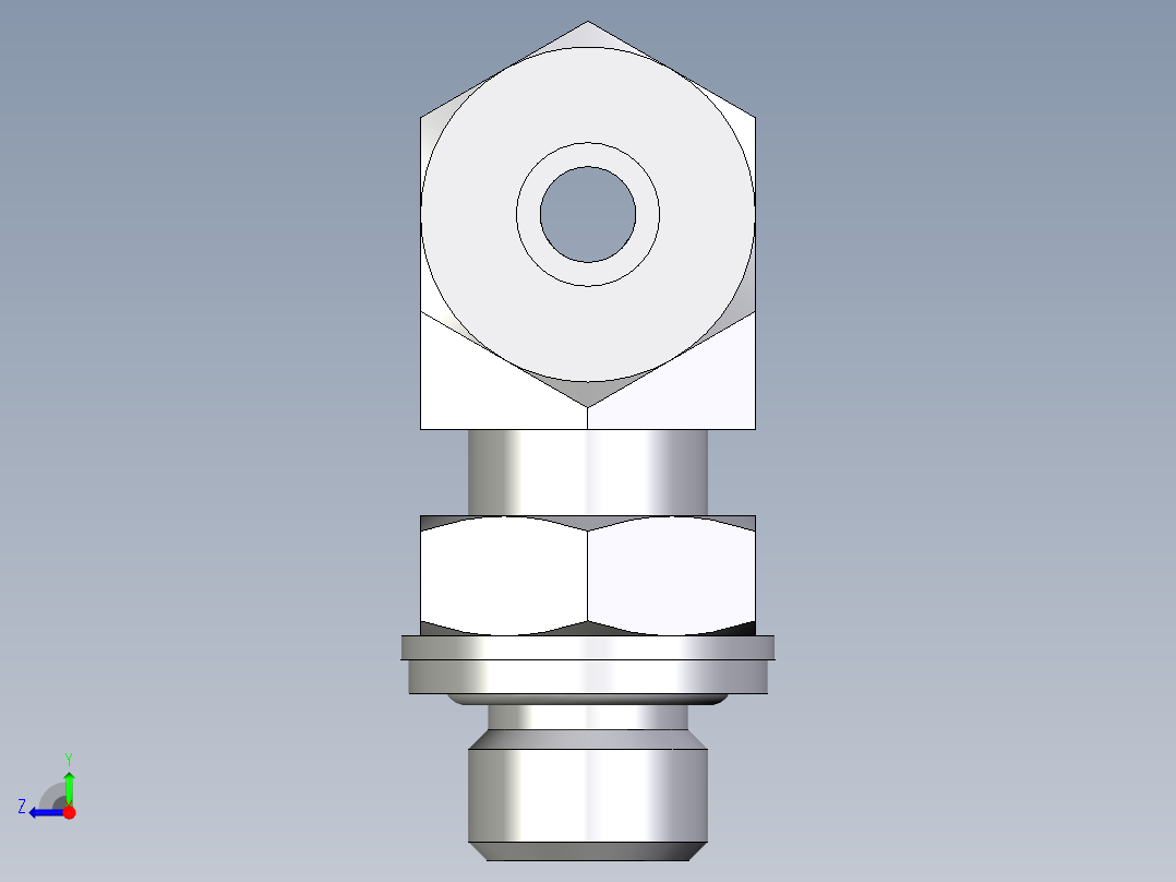 卡套式工业通用硬管接头EO_Adjustable_locknut_branch_tee_TEE06LMCF右视图