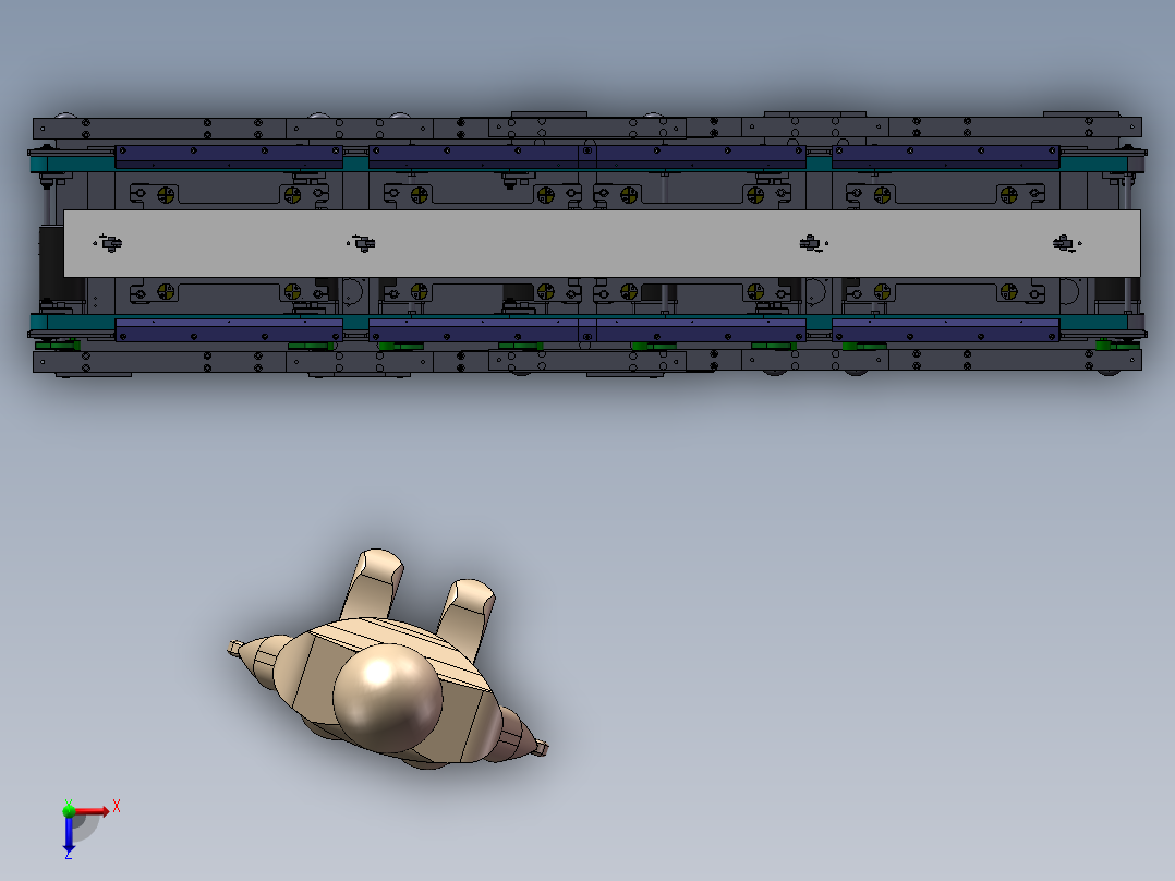 苹果电池产品传送机俯视图