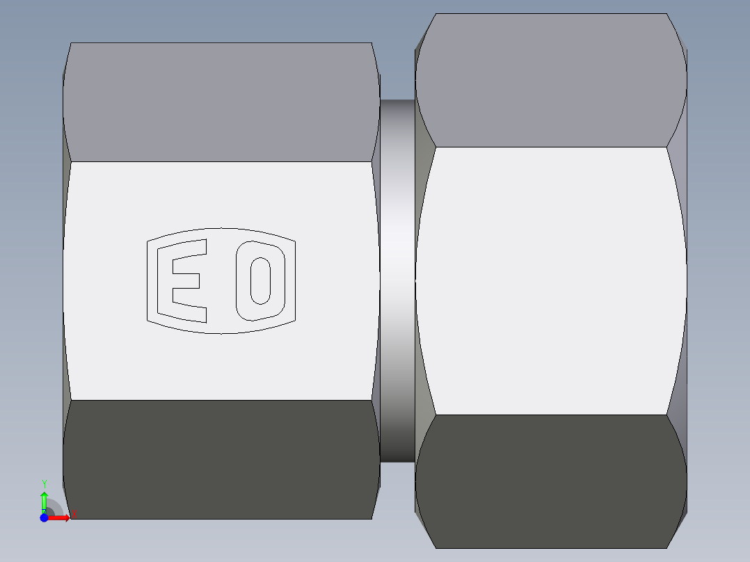 卡套式工业通用硬管接头EO_Swivel_connector_GAI25ZSR71前视图