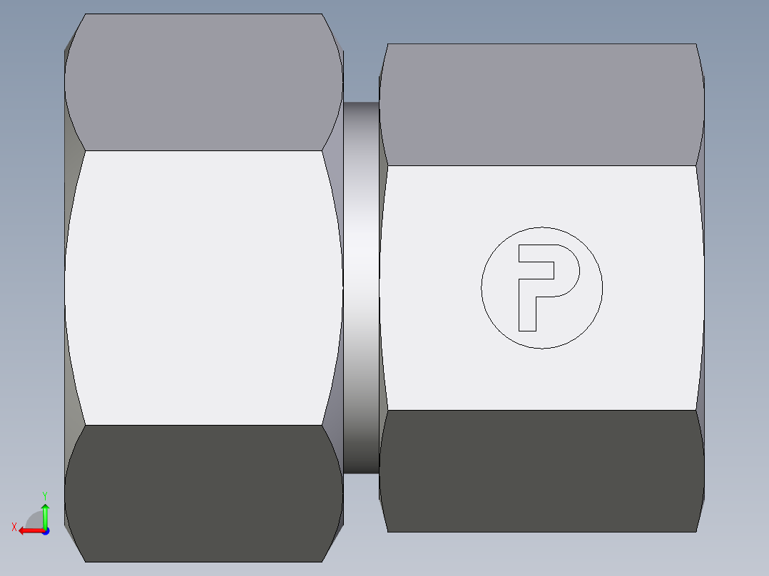 卡套式工业通用硬管接头EO_Swivel_connector_GAI25ZSR71后视图