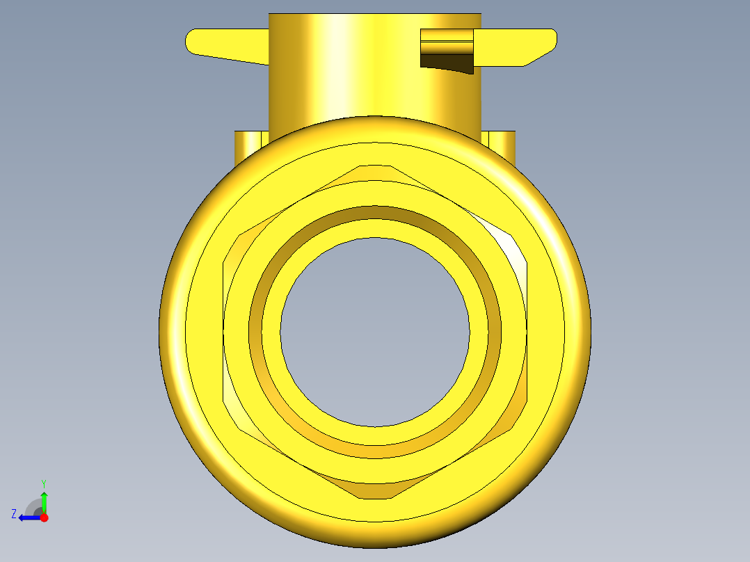 管道手动球阀-水管开关阀-手动阀门395_02_E_1_body右视图