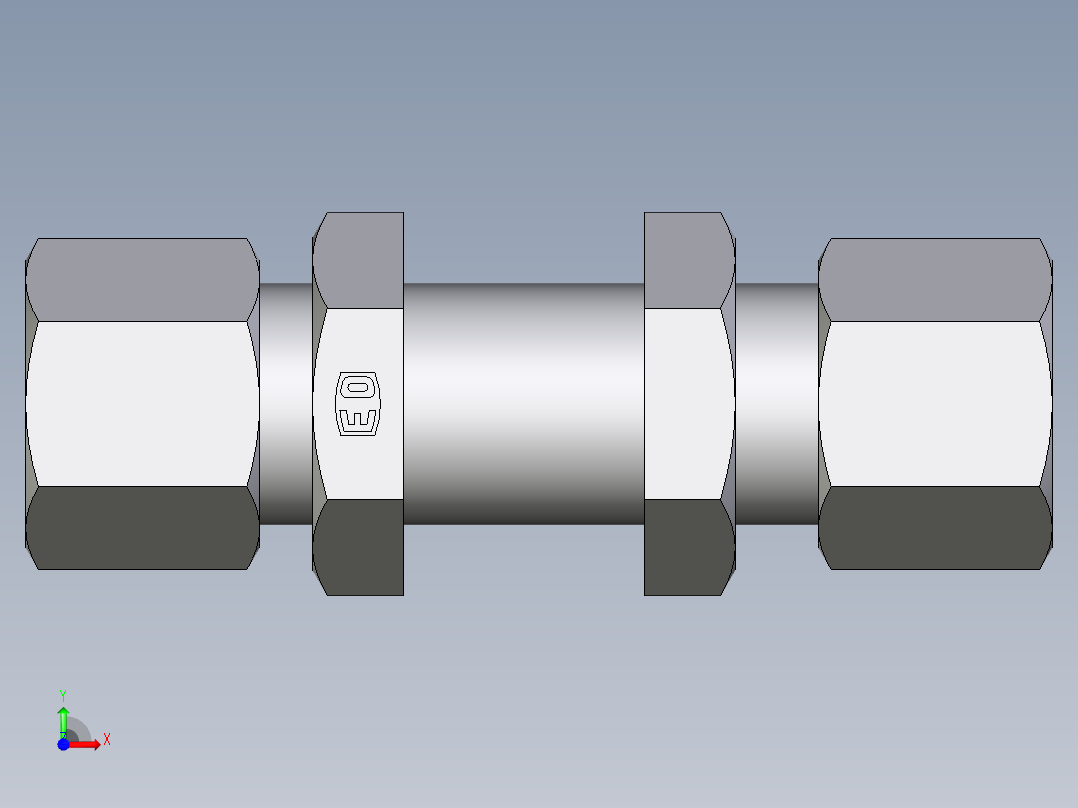 卡套式工业通用硬管接头EO_Bulkhead_union_SV10ZLCF前视图