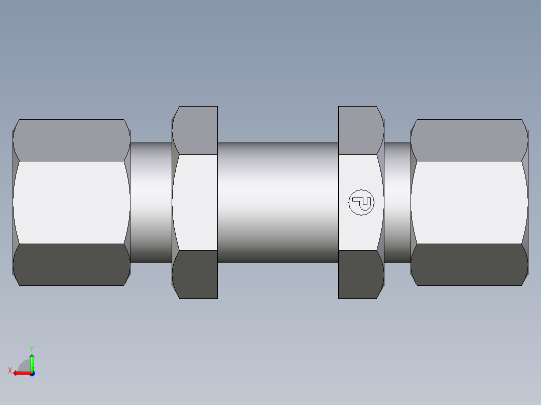 卡套式工业通用硬管接头EO_Bulkhead_union_SV10ZLCF后视图
