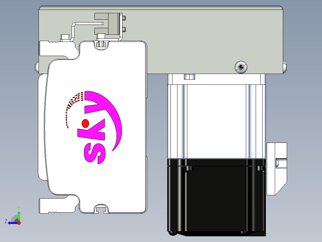 同步带滑台-半封闭B10H-L45-S2350-RD-P40-D3右视图