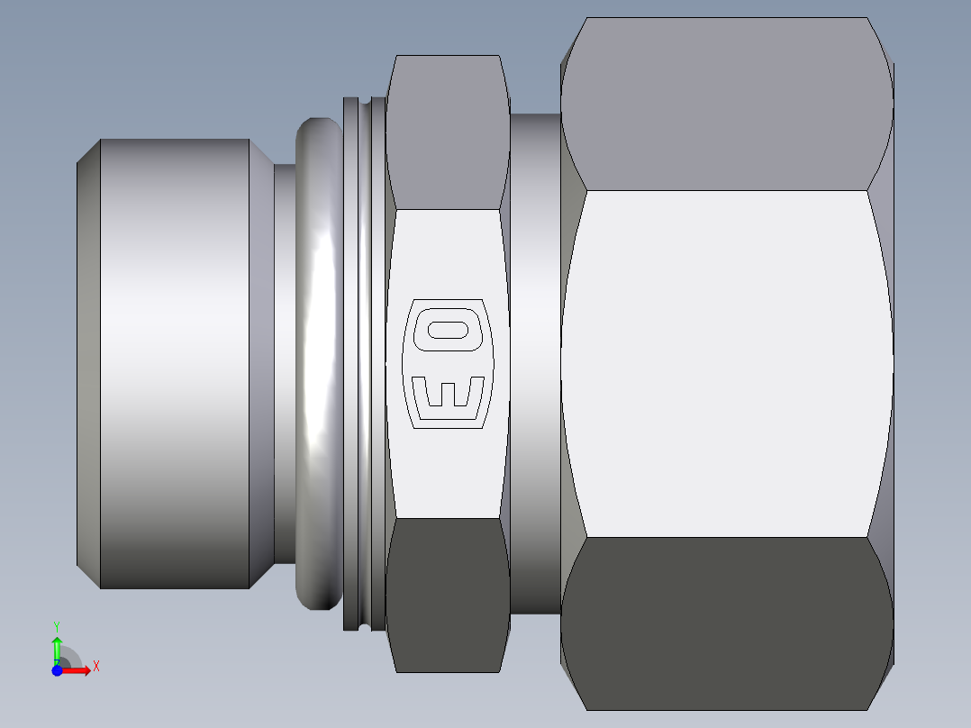 卡套式工业通用硬管接头EO_Male_Stud_connector_GEO22LM27X2CF前视图