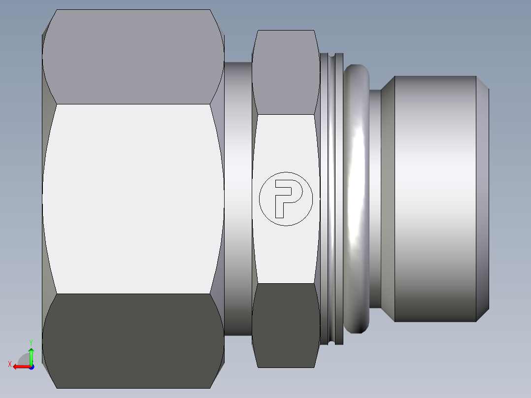 卡套式工业通用硬管接头EO_Male_Stud_connector_GEO22LM27X2CF后视图