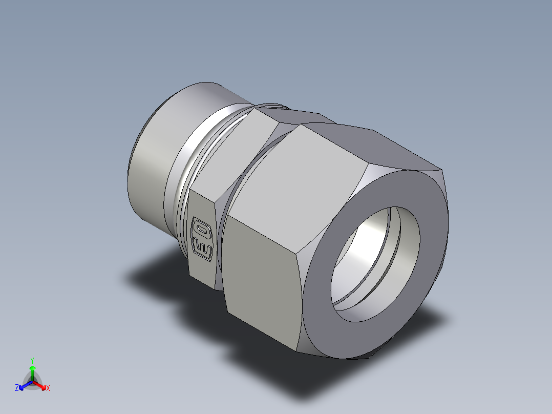 卡套式工业通用硬管接头EO_Male_Stud_connector_GEO22LM27X2CF正等轴测图