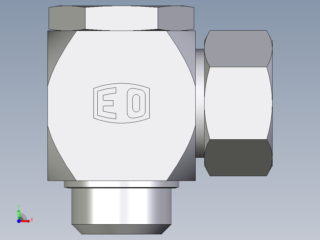 卡套式工业通用硬管接头EO_High_pressure_banjo_elbow_WH38SR71前视图