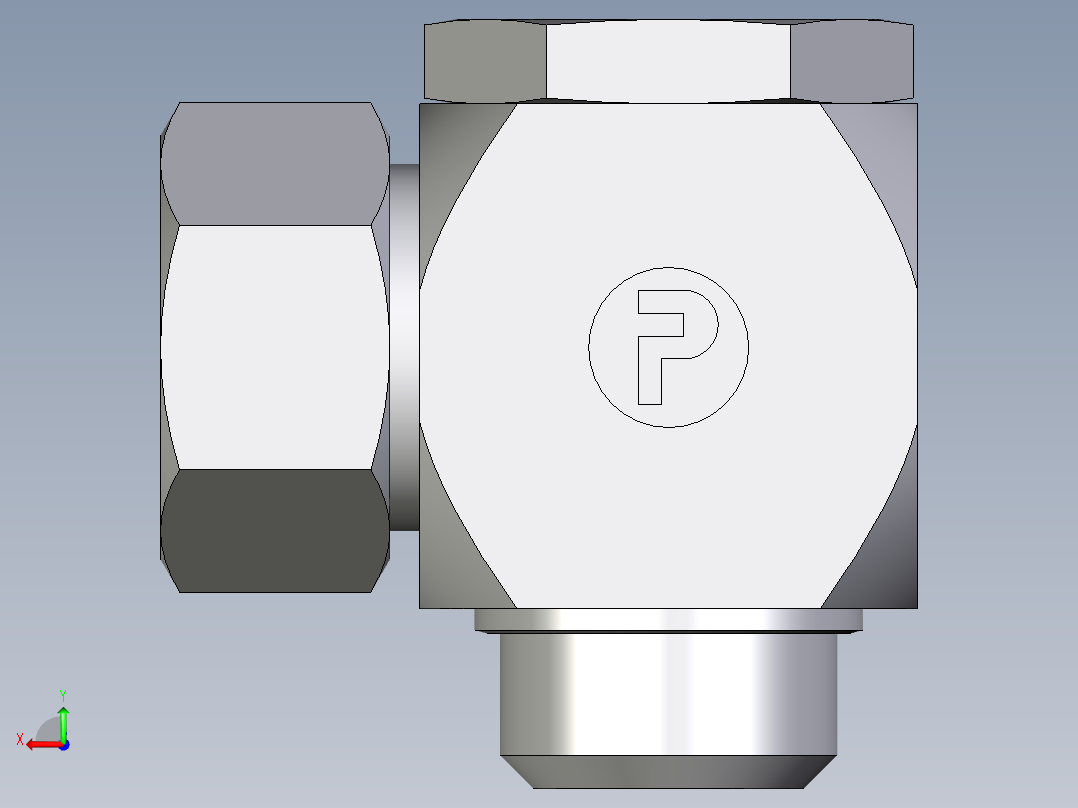 卡套式工业通用硬管接头EO_High_pressure_banjo_elbow_WH38SR71后视图
