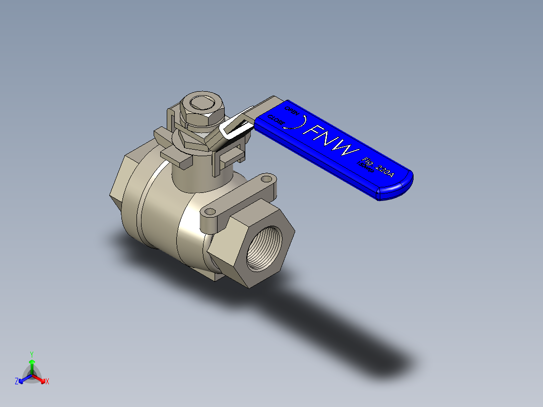 管道手动球阀-水管开关阀-手动阀门手动不锈钢内螺纹球阀DN15正等轴测图