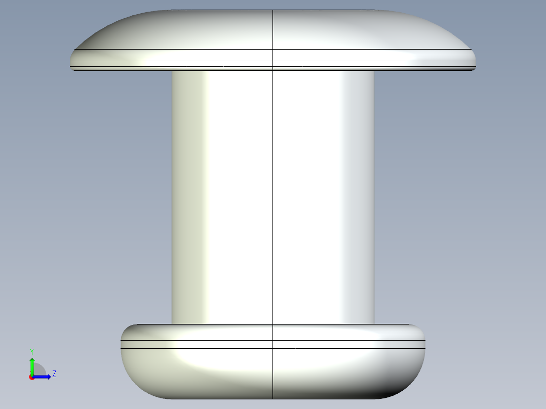 紧固件-IGES 0.2500 Rivet左视图