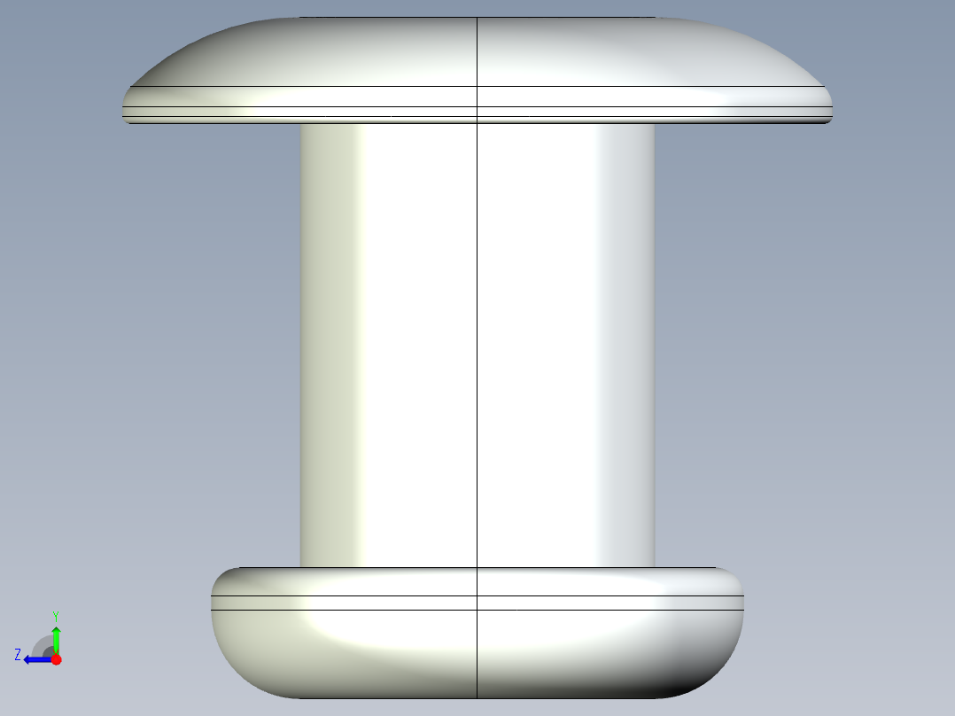 紧固件-IGES 0.2500 Rivet右视图