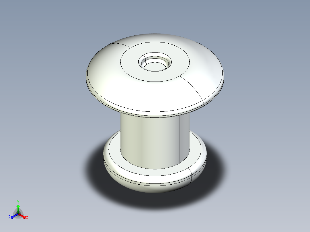 紧固件-IGES 0.2500 Rivet正等轴测图
