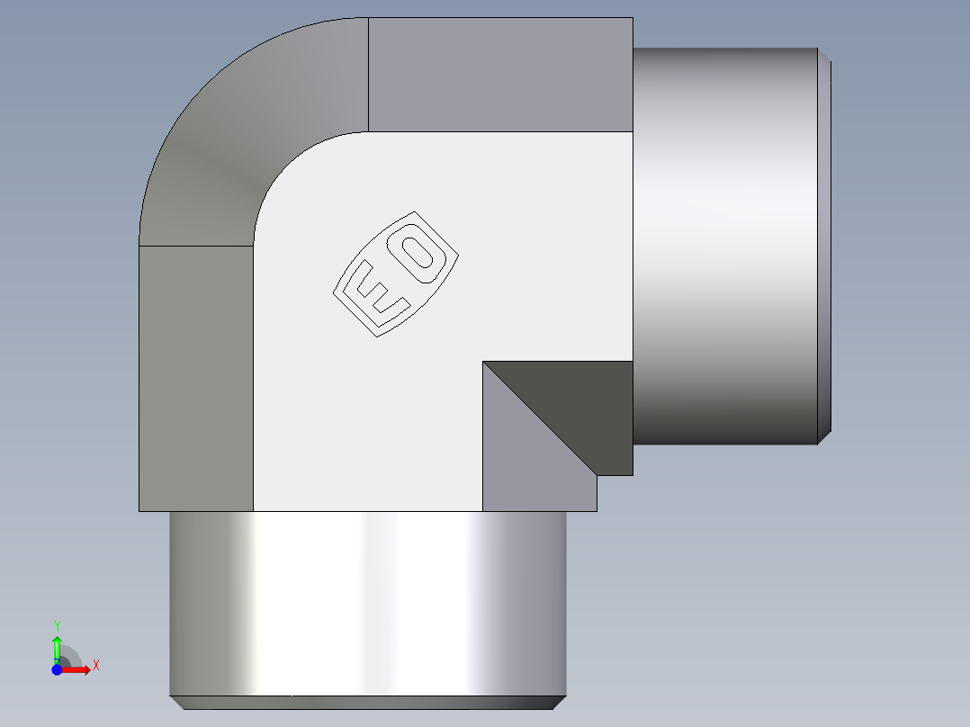 卡套式工业通用硬管接头EO_Union_elbow_W25SCFX前视图