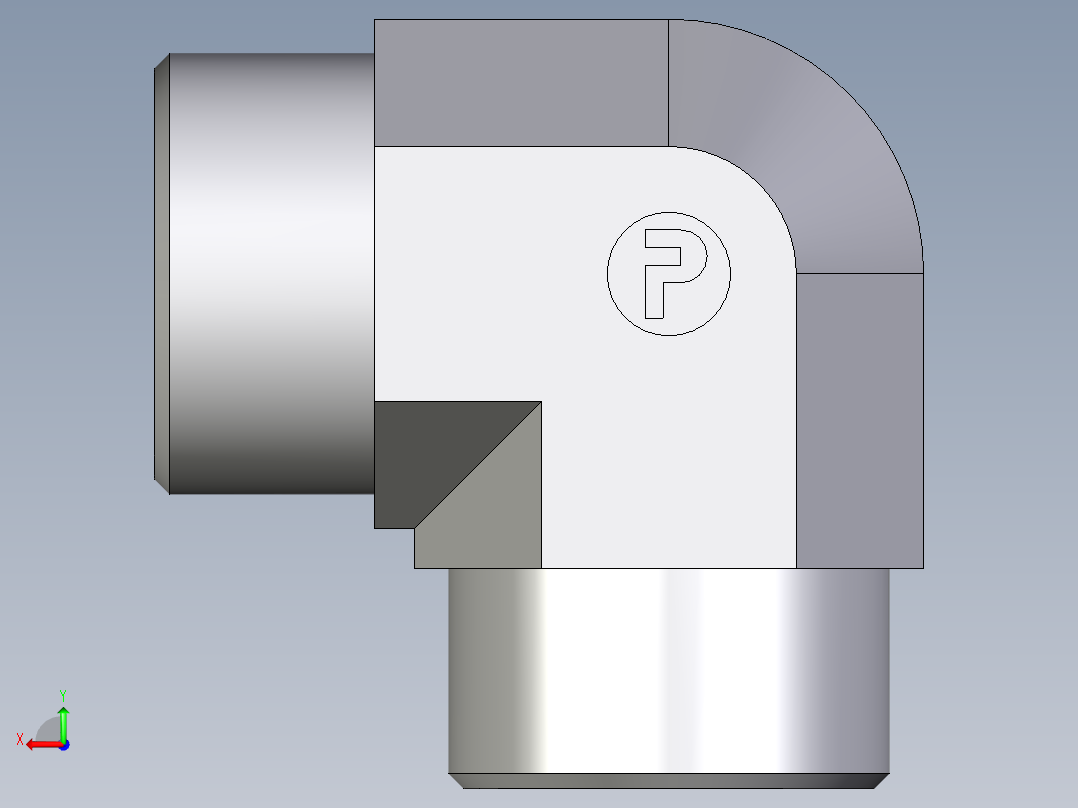 卡套式工业通用硬管接头EO_Union_elbow_W25SCFX后视图