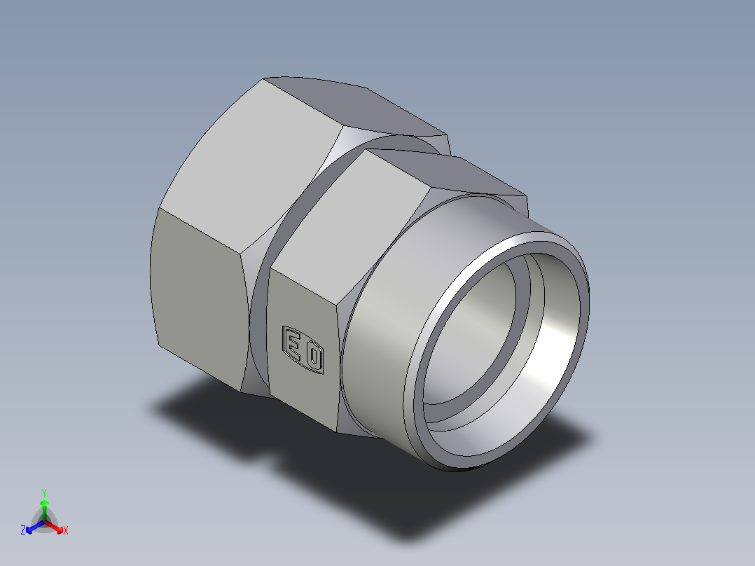 卡套式工业通用硬管接头EO_Distance_piece_adapter_DA35LOMDCF主视图