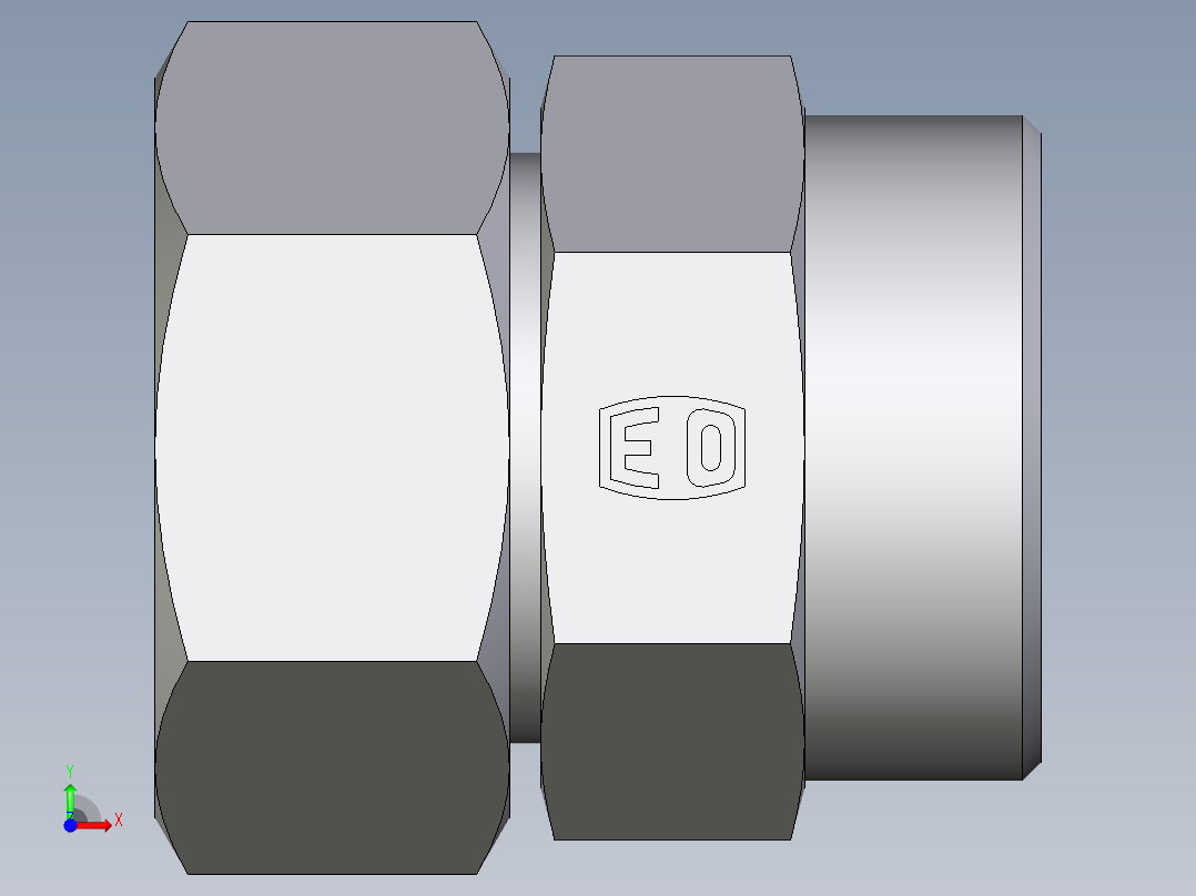 卡套式工业通用硬管接头EO_Distance_piece_adapter_DA35LOMDCF前视图