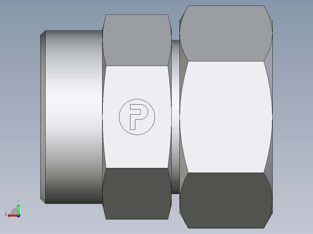 卡套式工业通用硬管接头EO_Distance_piece_adapter_DA35LOMDCF后视图