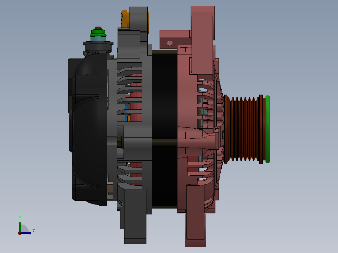 扁线电机模型左视图