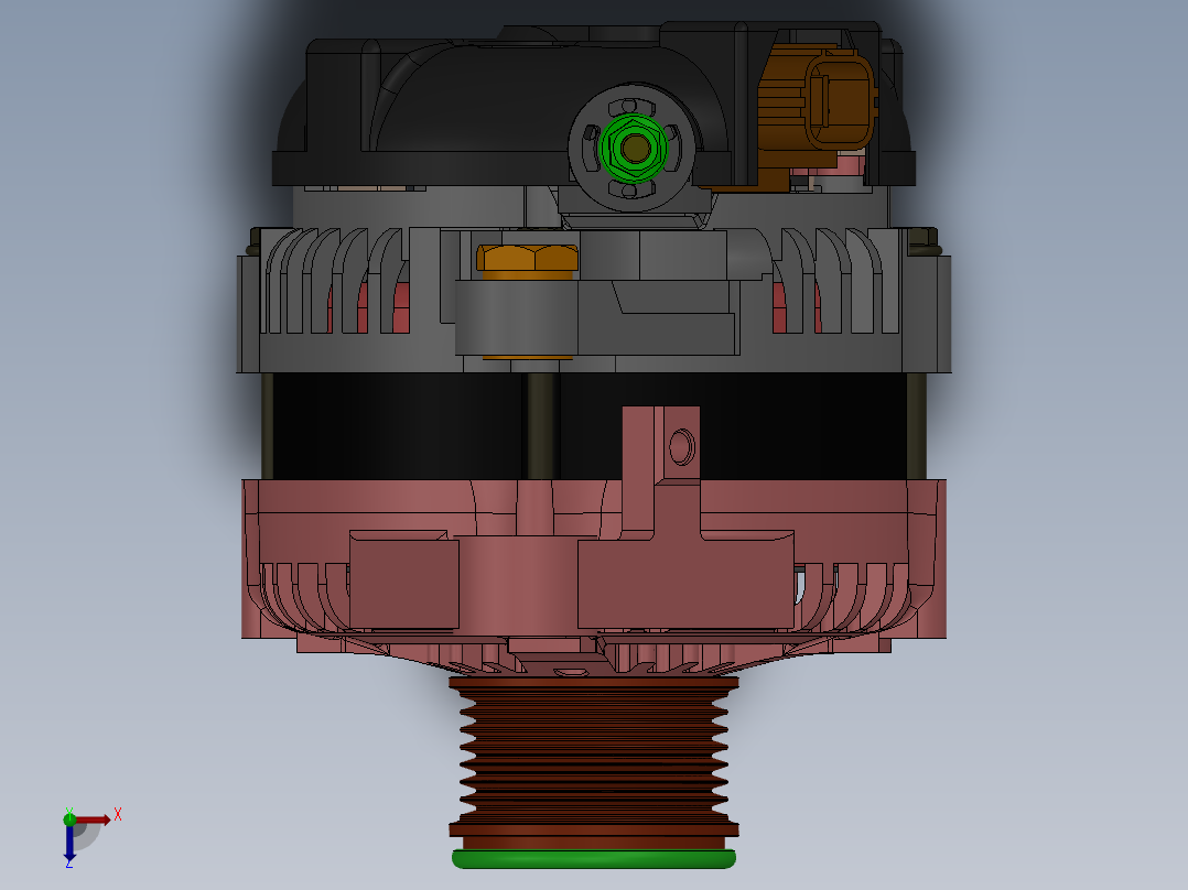 扁线电机模型俯视图