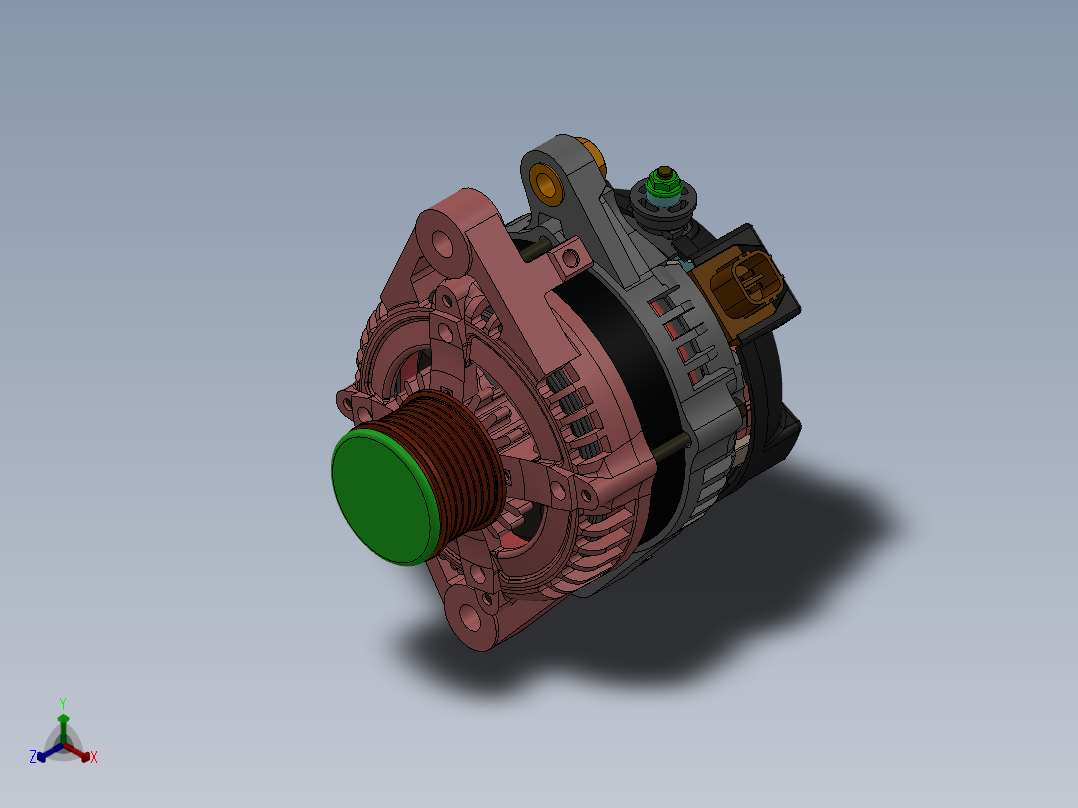 扁线电机模型正等轴测图