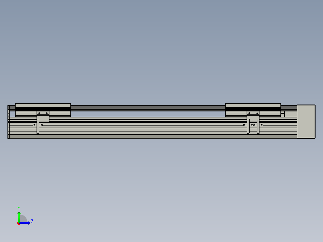 直线模组LHA170-S550-L设计图纸左视图